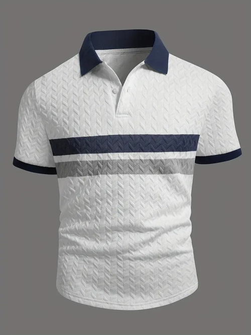 Lacivert Çizgili Polo Yaka
